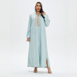 Muslim Women Stylish Kashibo Abaya Muslim Ladies Long Gown Islamic Clothing Jilbab Jalabiya Fashion Casual Dress Embroidered Large Swing Dress