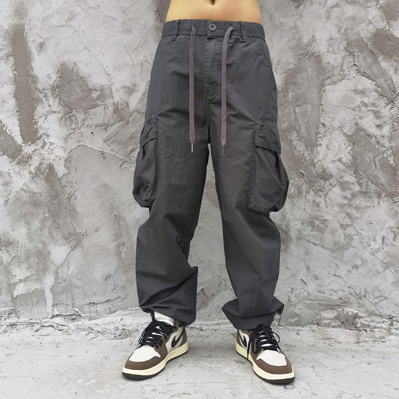 Man Fall Outfits Cargo Pants Large Pocket Overalls Men and Women Couple Models BF Style Loose Casual Trousers