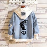 Comic Denim Jacket Printed Fashionable Loose Men's Hooded Jacket
