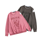 Preppy Aesthetic Sweatshirt Couple Sweater Bear round Neck Top for Men