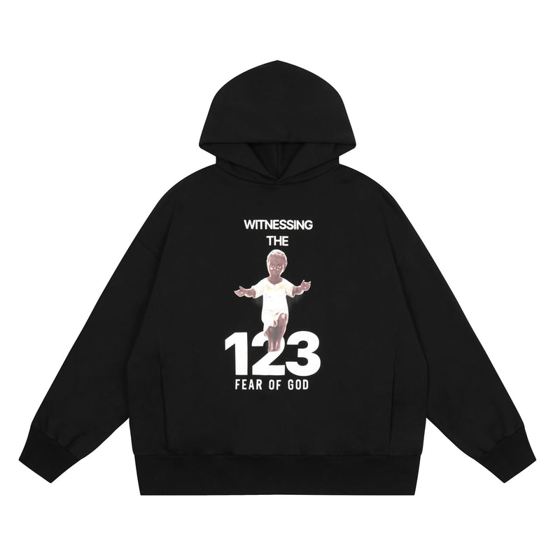 Rrr123 Hoodie Little Angel Hooded Sweater Loose Casual Hoodie
