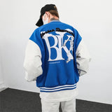 Skeleton Varsity Jacket Embroidery Stitching Baseball Uniform Men Spring and Autumn Jacket