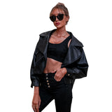 Punk Rock Jacket Pu Casual Leather Jacket Women's Coat
