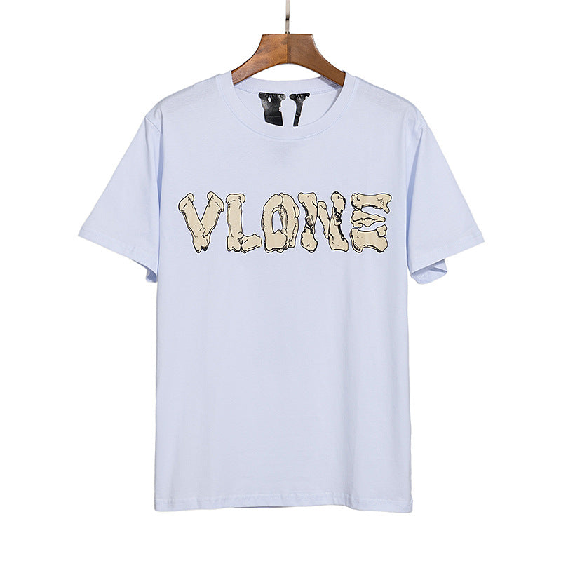 Bone Vlone Shirt Letter Print Loose Short Sleeve T-shirt