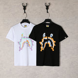 Wgm Shirt Summer Bape Puzzle Wgm Cotton Printed Men'S And Women'S Short-Sleeved T-Shirt