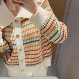 Preppy Aesthetic Sweater Spring Vintage Knitted Sweater Cardigan