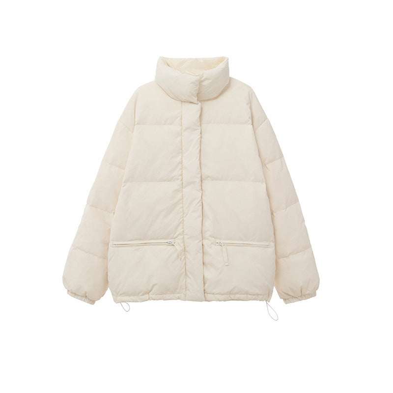 Women Winter Coats Puffer Jacket Down Coat Down Jacket Female Pocket Loose Zip Stand Collar Autumn and Winter Bread Coat