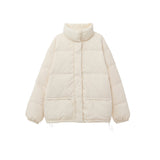 Women Winter Coats Puffer Jacket Down Coat Down Jacket Female Pocket Loose Zip Stand Collar Autumn and Winter Bread Coat
