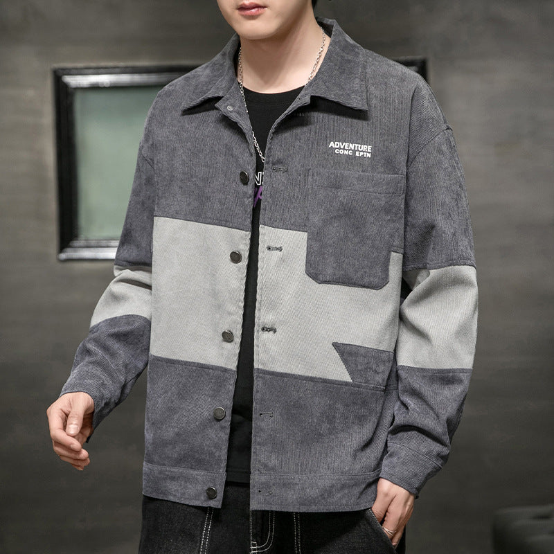 Corduroy Varsity Jacket Men's Autumn Corduroy Youth Men's Jacket Men's Top Clothing
