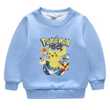 Children Pokemon Pikachu Hoodie Cold Protection Fleece Sweater Double-Layer Thickened