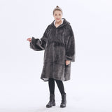 Hoodies Blankets Hooded Double Layer Brushed Hoody Lazy