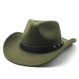 Cowboy Hats Punk Western Cowboy Hat Autumn and Winter Woolen Felt Hat Men and Women Fedora Hat