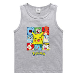 Children Pokemon Pikachu T Shirt Summer Casual Solid Color