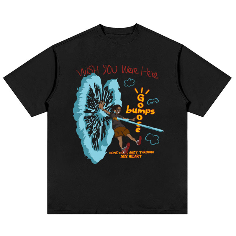 Cactus Jack McDonalds Shirt Spring/Summer Hip Hop Cartoon Printed Short Sleeve