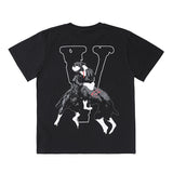 Skull Vlone Shirt Skull Bulldog Printed Short-Sleeved T-shirt Men's Hip Hop