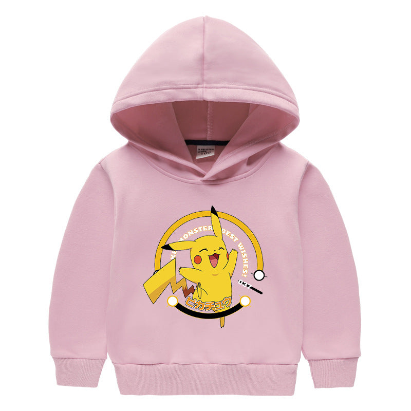 Children Pokemon Pikachu Hoodie Children's Hooded Sweatshirt Pikachu