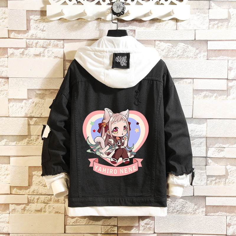 Comic Denim Jacket Anime Men's and Women's Fashion Jacket Denim Jacket