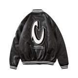 Beige Varsity Jacket Letter Embroidery Style Baggy Coat Men's and Women's Cotton-Padded Jacket Quilted Baseball Uniform Winter