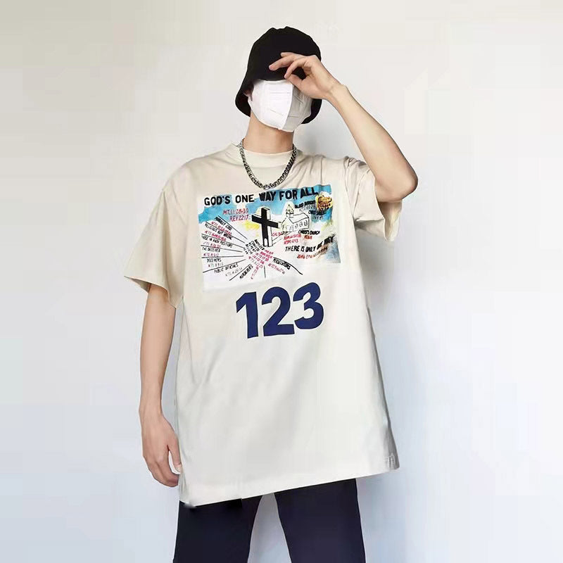 Rrr123 T Shirt Fun Graffiti Printing Fog Cotton T-shirt