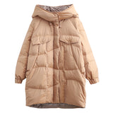 Women Winter Coats Puffer Jacket Down Coat Thickened Hooded Down Jacket New Winter Clothes White Duck Down Coat