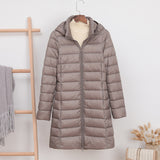 Women Winter Coats Puffer Jacket Down Coat Autumn and Winter Lightweight Women's Mid-Length Hooded Detachable Cap Lightweight Coat