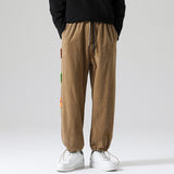 Mens Corduroy Pants Hong Kong Style Pants Men's Autumn Loose Sports Casual Pants