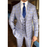 Bohemian Chic Wedding Guest Men Attire Jag In The Midde Of Back Plaid Slim Fit Suit