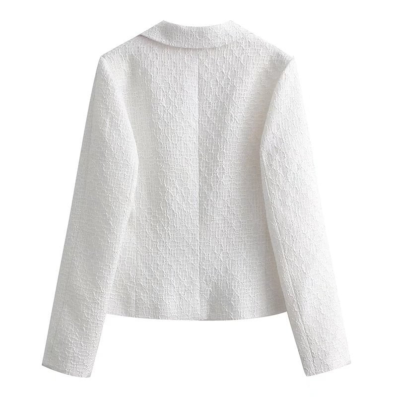 Women Fall Fall Fall Texture Short Casual Suit Jacket Single-Breasted Top