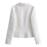 Women Fall Fall Fall Texture Short Casual Suit Jacket Single-Breasted Top