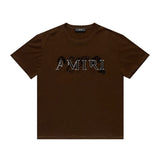 Amiri T Shirt Letter Sketch Casual round Neck Short Sleeves T-shirt