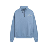 Rhude Hoodie Autumn Winter Retro Stand Collar Half Zip Embroidery Stitching Sweatshirt