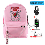 Stranger Things Hellfire Club Backpack Anime Peripheral Stranger Things Backpack Travel Bag USB Charging