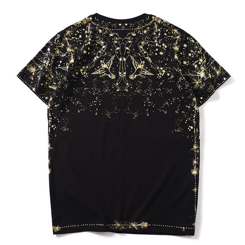 GVC T Shirt Starry Sky Pattern Pure Cotton Loose Short Sleeve Male