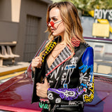 Punk Rock Jacket Pu Jacket Motorcycle Clothing Leather Coat for Women