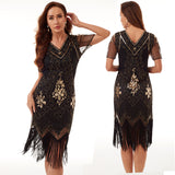 1920S Dress Sequins Dress Vintage Party Tassel Dress