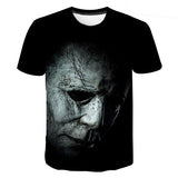 Michael Myers T Shirt Short Sleeve round Neck Pullover Men's T-shirt Short Sleeve