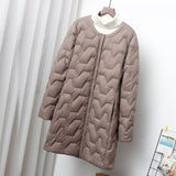 Women Winter Coats Puffer Jacket Down Coat Down Jacket Women's Mid-Length Round Neck White Duck Down Coat