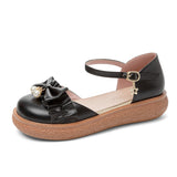 Flat Dress Sandals Spring/Summer Bow Buckle Sandals for Women