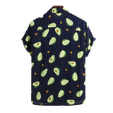 Men Hawaii Shirts Summer Casual Beach Avocado Short Sleeve