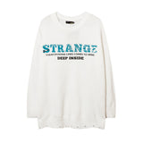 Mens Fall Outfits Hiphop Sweater Men's and Women's round Neck Oversize Sweater Vintage Bottoming Shirt