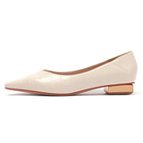 Nude Block Heels Closed Toe Pumps Women's Spring round Head Sheep Pattern Comfortable
