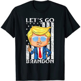 Let'S Go Brandon T Shirt Printed Short Sleeve Round Neck T-Shirt
