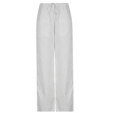 Julia Fox Low Rise Trousers Loose Casual Pants Solid Color Trousers