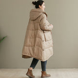 Women Winter Coats Puffer Jacket Down Coat Mid-Length Autumn and Winter Hooded Down Jacket Padded Jacket