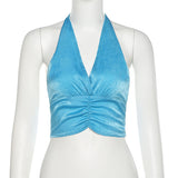 Maddy Euphoria Outfits Summer Fashion Women's Wear Backless Solid Color Vest