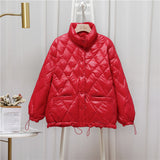 Women Winter Coats Puffer Jacket Down Coat Lightweight Down Jacket Women's Short Diamond Lattice Coat