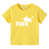 Children Pokemon Pikachu T Shirt Cartoon Short Sleeve T-shirt Cotton Leisure Sports
