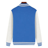 Red Varsity Jacket Colorblock Baseball Uniform Sweater Loose Jacket Contrast Color Coat Overalls