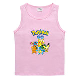 Children Pokemon Pikachu T Shirt Casual Sports Sweat-Absorbent Vest