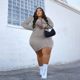 Nina Parker plus Size Dresses Solid Color Zipper Dress Casual